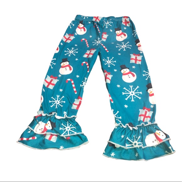 Blue Christmas Design Ruffled Pants - Picture 7 of 7
